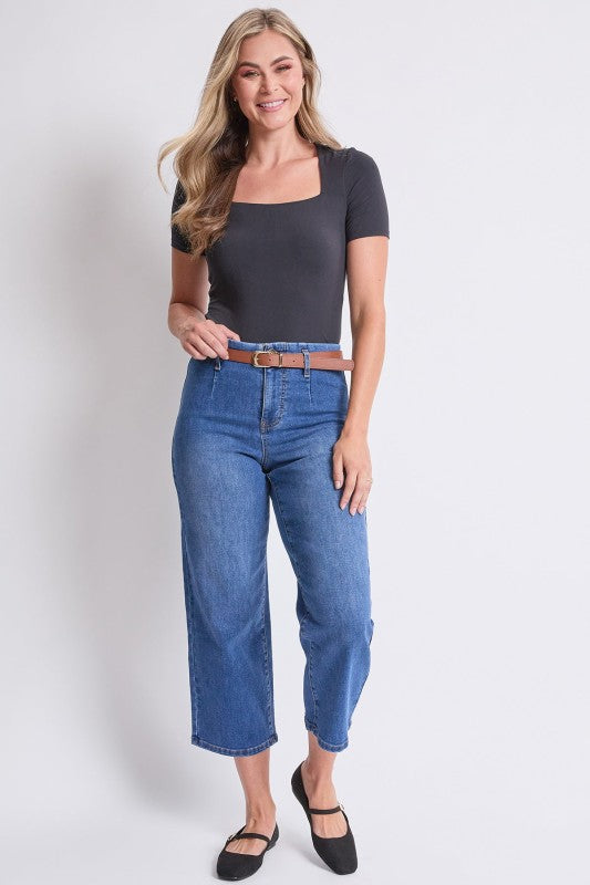 P 787 - High Rise Self Belted Jeans