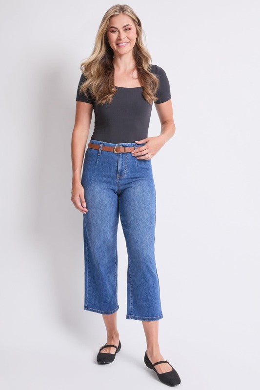 P 787 - High Rise Self Belted Jeans