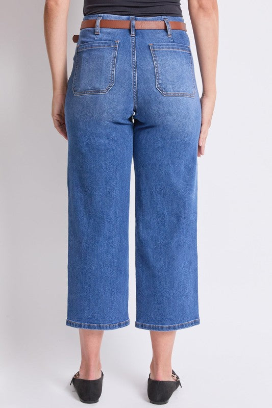 P 787 - High Rise Self Belted Jeans