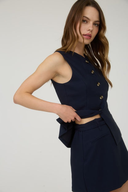 SKT 1028 - Belted Mini Skirt