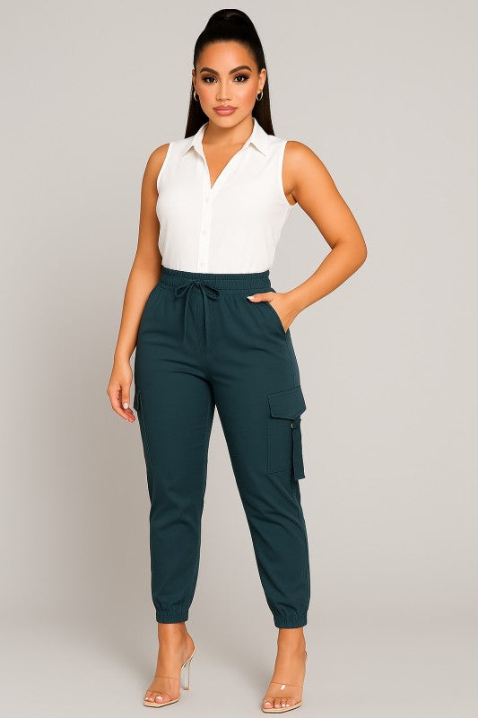 P 790 - Elastic Waist Cargo Pants
