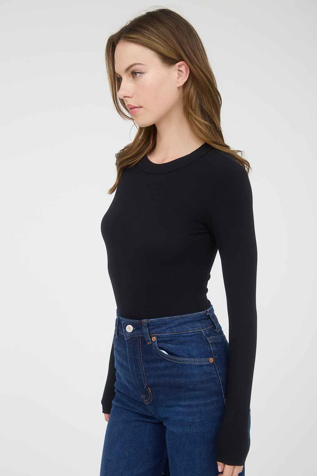 BS 015 - Round Neck Long Sleeve Bodysuit