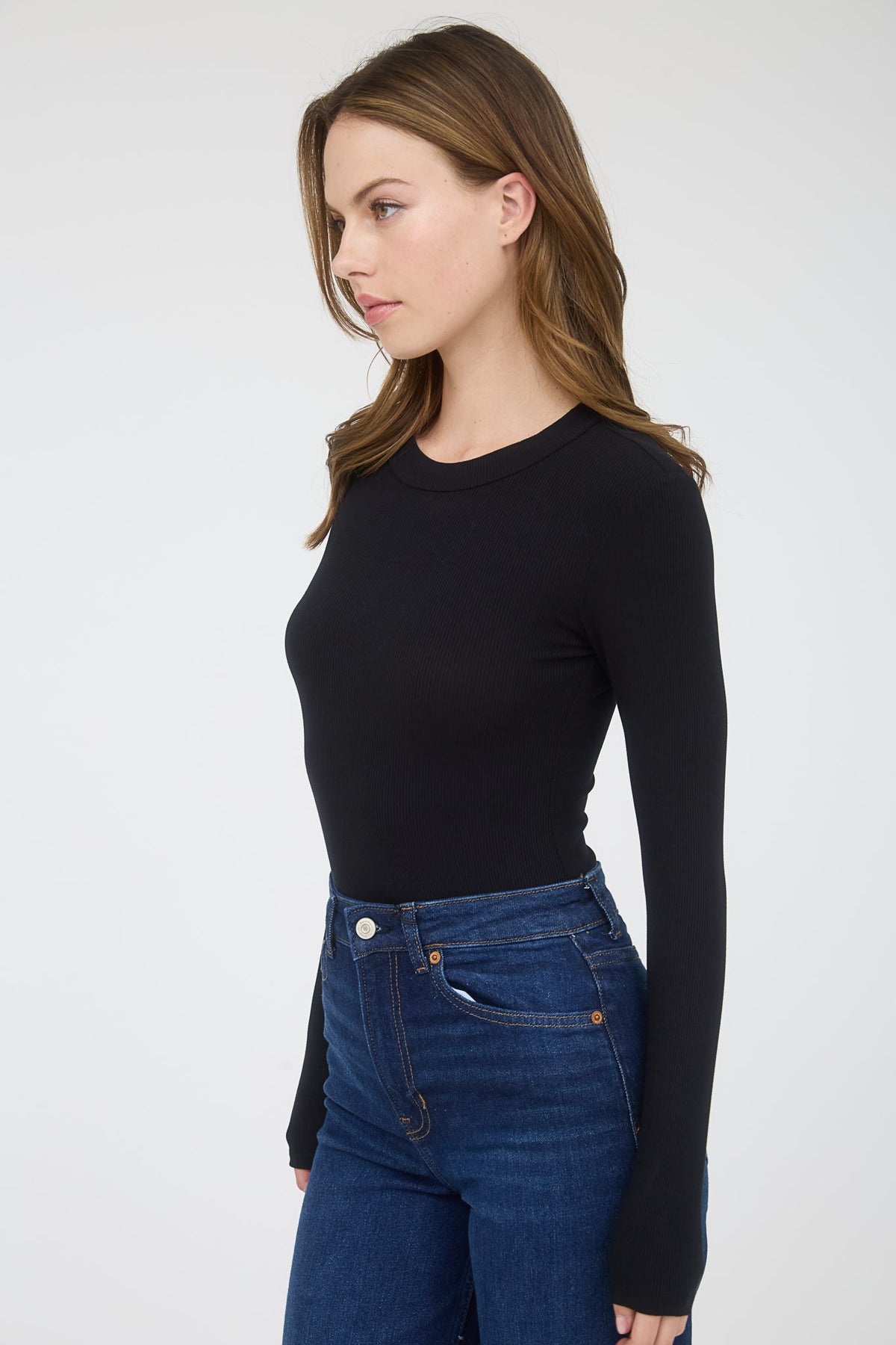 BS 015 - Round Neck Long Sleeve Bodysuit
