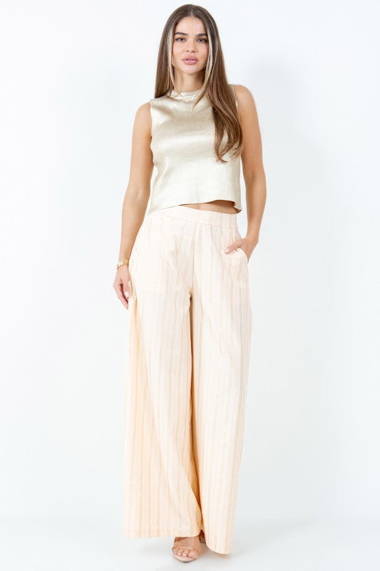 P 788 - Striped Wide Leg Pants