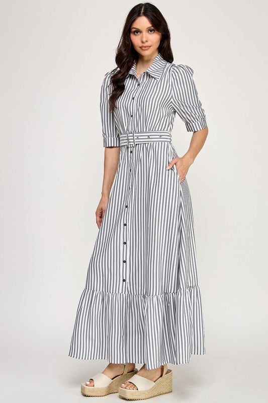 LD 616 - Striped Maxi Dress