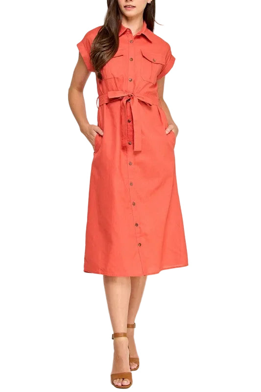 LD 615 - Short Sleeve A Line Dress