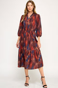 CD 3764 - Ruffle Hem Midi Dress