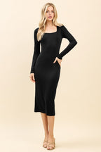 DD 1346 - Double Layer Long Sleeve Midi Dress