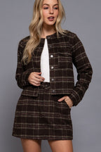 SKT 1082 - Brushed Plaid Mini Skirt