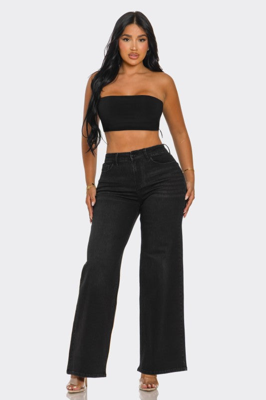 P 817 - Wide Leg Denim Jeans