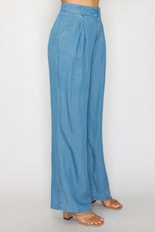 P 805 - Denim Pintuck Pants
