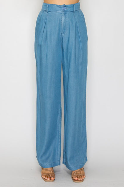 P 805 - Denim Pintuck Pants