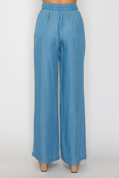 P 805 - Denim Pintuck Pants