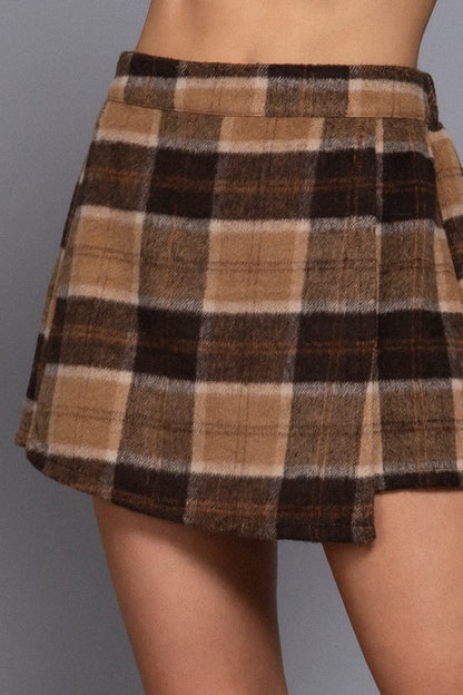 SHT 180 - Plaid Wrap Skort