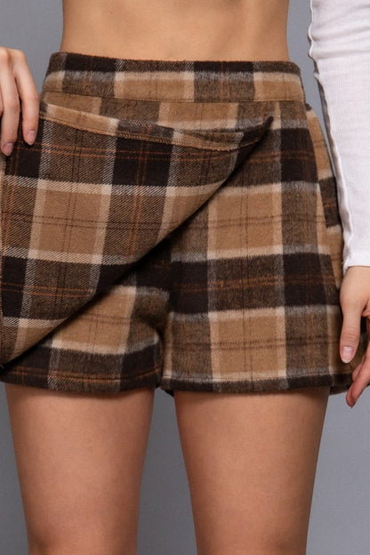 SHT 180 - Plaid Wrap Skort