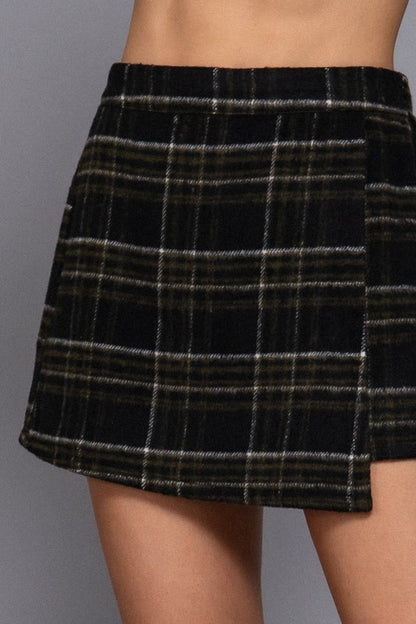 SHT 180 - Plaid Wrap Skort