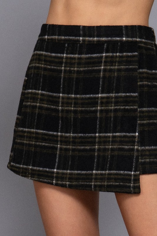 SHT 180 - Plaid Wrap Skort