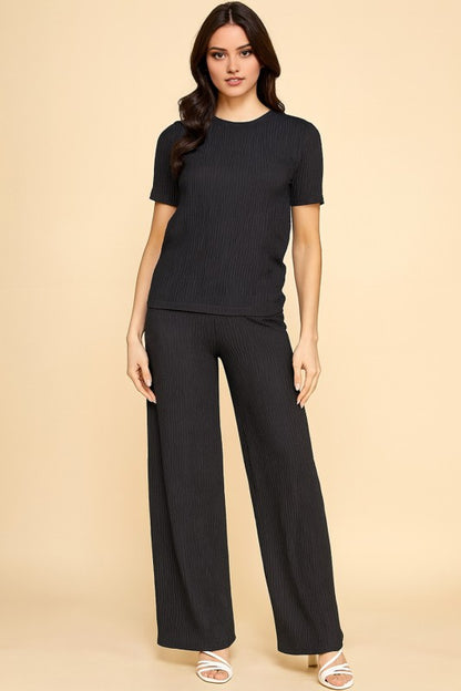 SET 007 - Crinkle Loungewear Top