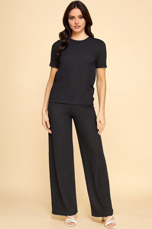 SET 007 - Crinkle Loungewear Top