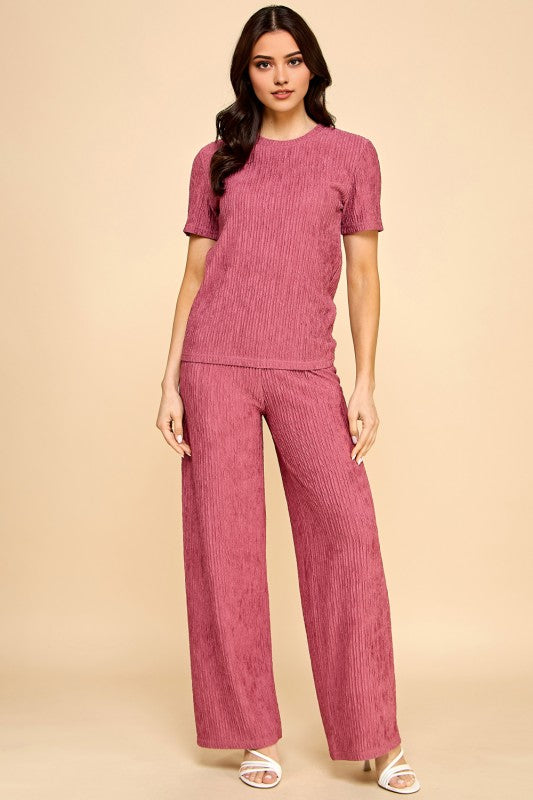 SET 007 - Crinkle Loungewear Top