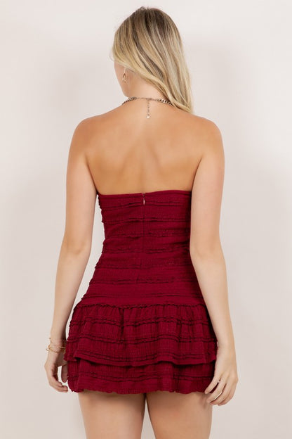 DD 1365 - Ruffle Texture Tube Dress