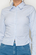 DT 1951 - Side Ruched Striped Top