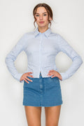 DT 1951 - Side Ruched Striped Top