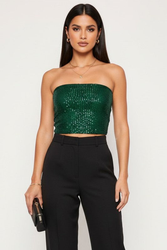 DT 1816 - Strapless Sequin Top