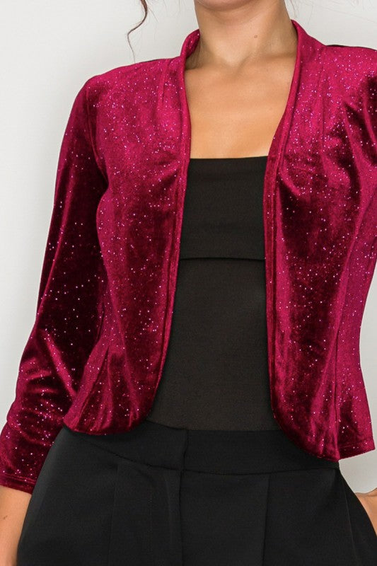 JCT 026 - Glittery Velvet Cropped Jacket