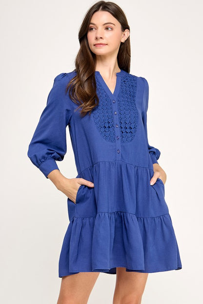 CD 3709 - Tiered Long Sleeve Dress