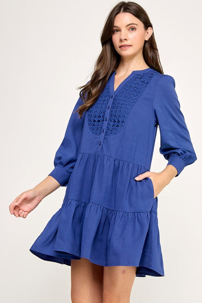 CD 3709 - Tiered Long Sleeve Dress