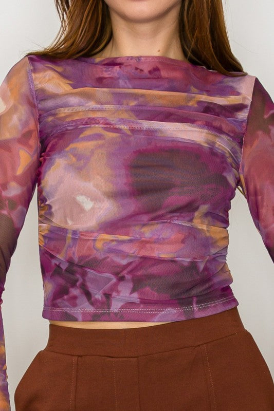 DT 1812 - Tie Dye Mesh Top