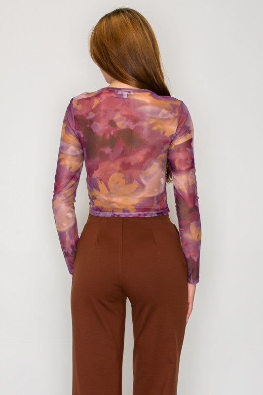 DT 1812 - Tie Dye Mesh Top