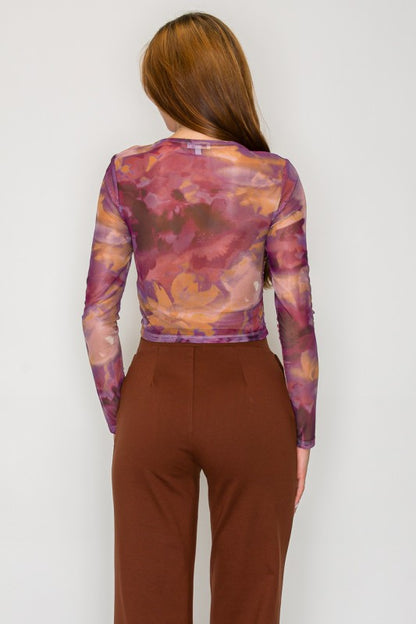 DT 1812 - Tie Dye Mesh Top