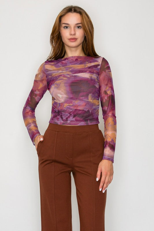 DT 1812 - Tie Dye Mesh Top