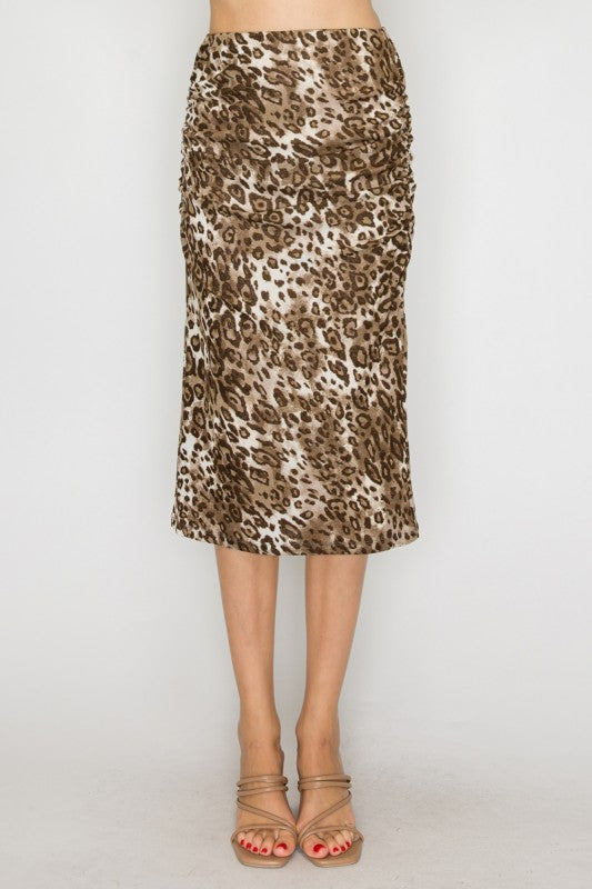 SKT 998 - Leopard Midi Skirt