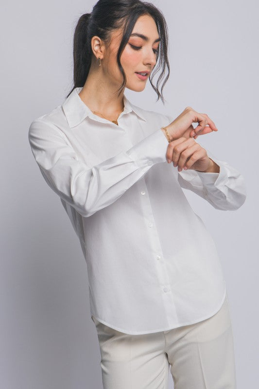 DT 1842 - Classic Button Up Poplin Shirt
