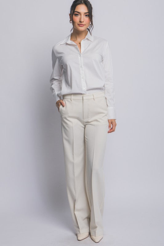DT 1842 - Classic Button Up Poplin Shirt
