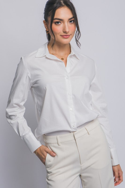 DT 1842 - Classic Button Up Poplin Shirt