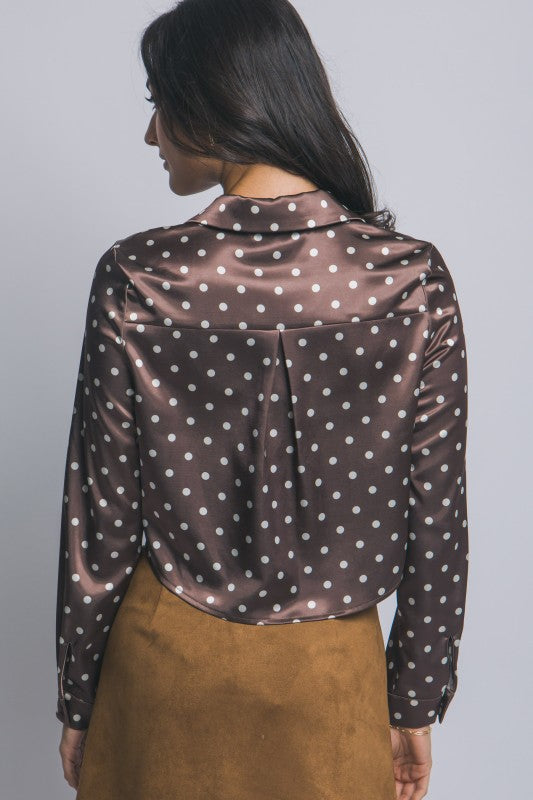 DT 1848 - Cropped Satin Shirt