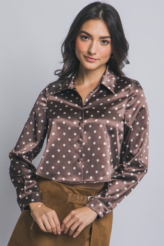 DT 1848 - Cropped Satin Shirt