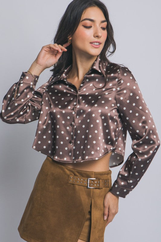 DT 1848 - Cropped Satin Shirt