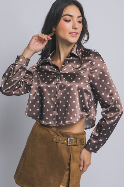 DT 1848 - Cropped Satin Shirt