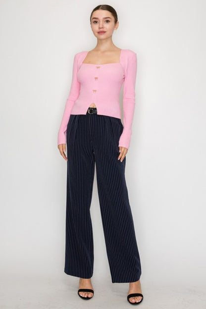 DT 1834 - Square Neck Sweater Top