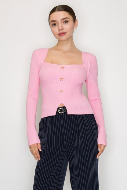 DT 1834 - Square Neck Sweater Top