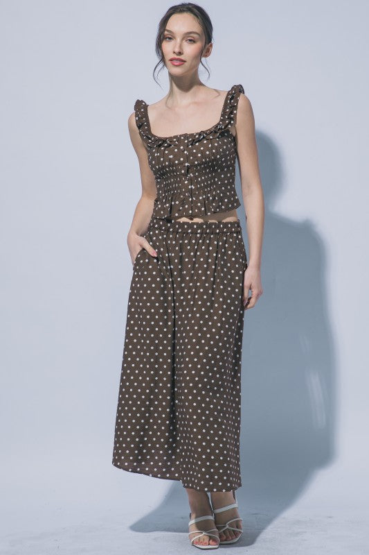 SET 052 - Smocked Polka Dot Top