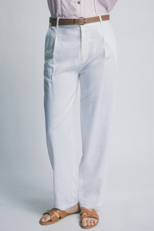 P 810 - High Waisted Linen Trousers