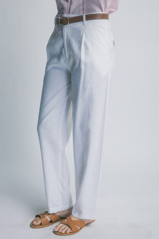 P 810 - High Waisted Linen Trousers
