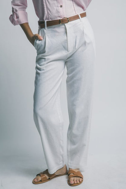 P 810 - High Waisted Linen Trousers
