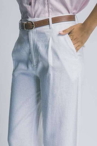 P 810 - High Waisted Linen Trousers